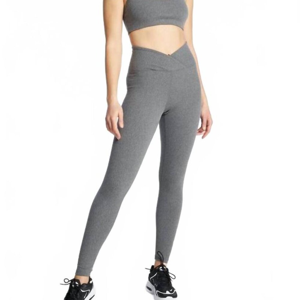 Year of Ours Heather Grey Ribbed Veronica Leggings
